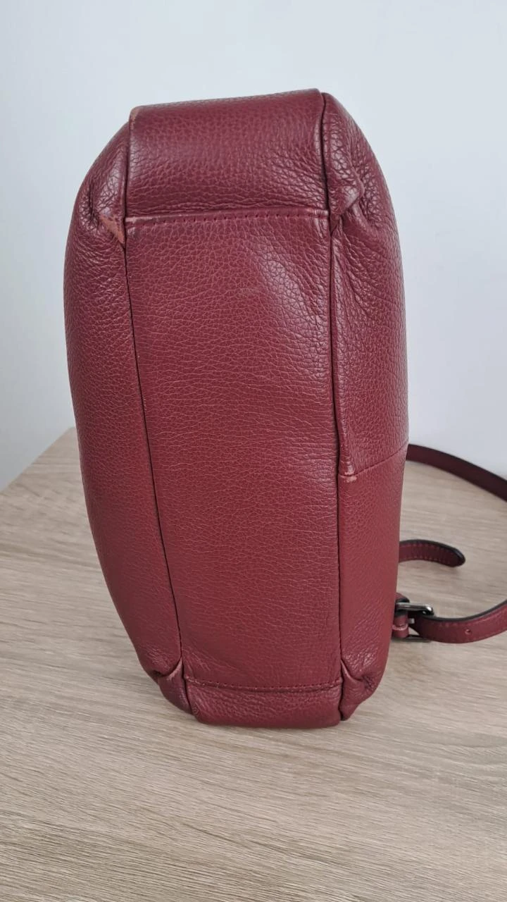 Vintage Katana Burgundy Women's Grained Leather Multi-Pocket Crossbody Bag / 182R – photo 6